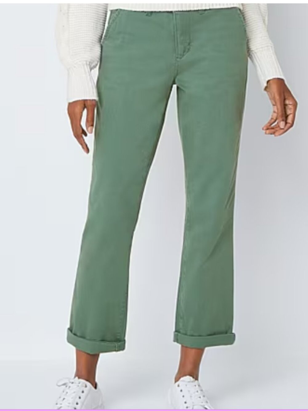 St. John's Bay Women's Relaxed Fit Girl Friend Chino Pant Size 8